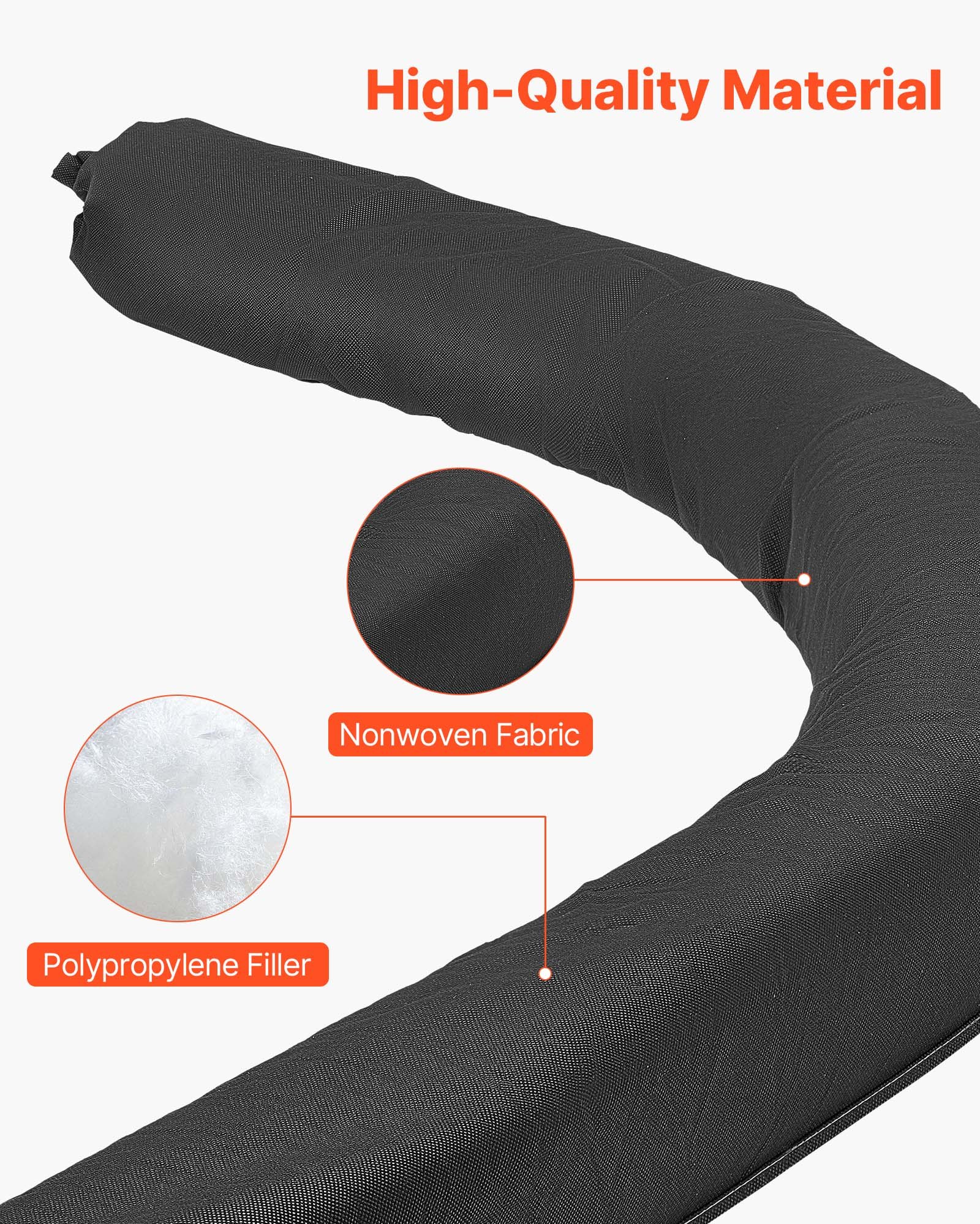 VEVOR Sediment Filter Sock, 4Pcs Erosion Control Socks Dia.127 mm x 3048 mm L Coverage, Polypropylene Filler, Flexible & Efficient Silt Fence Socks for Storm-Water Management, Drainage Protection