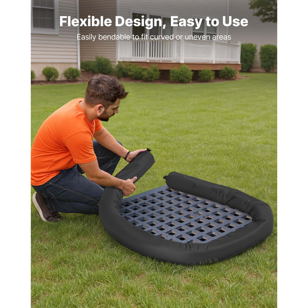 VEVOR Sediment Filter Sock, Dia. 127 mm x 3048 mm L Coverage, Erosion Control Socks with Polypropylene Filler, Flexible & Efficient Silt Fence Socks for Storm-Water Management, Drainage Protection