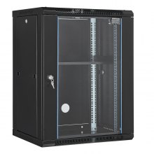 VEVOR 15U Wall Mount Network Server Rack Cabinet Enclosure 548.6 cm Glass Door Lock