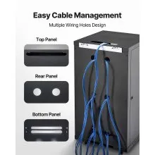 VEVOR 22U Network Cabinet Wall Mount, 23.6 in Depth, 300 lbs Max Load Capacity Server Cabinet Rack Enclosure with Locking Tempered Glass Door, Side Panels, Server Rack for IT Equipment, A/V Devices