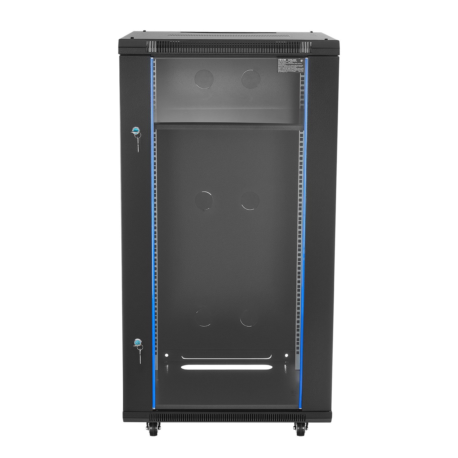 VEVOR 22U Network Cabinet Wall Mount, 600 mm Depth, 136 kg Max Load Capacity Server Cabinet Rack Enclosure with Locking Tempered Glass Door, Side Panels, Server Rack for IT Equipment, A/V Devices