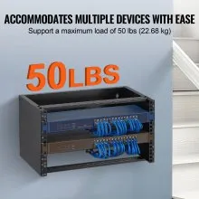 VEVOR 6U Wall Mount Network Rack 14 in/355.6 mm Depth Server Rack 50lbs/22.68kg
