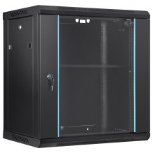 VEVOR 12U Wall Mount Network Server Cabinet, 15.5'' Deep, Server Rack Cabinet Enclosure, 200 lbs Max. Ground-mounted Load Capacity, with Locking Glass Door Side Panels, for IT Equipment, A/V Devices