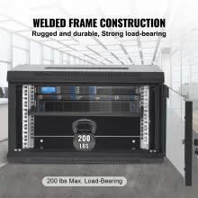 VEVOR 6U Wall Mount Network Server Cabinet, 15.5'' Deep, Server Rack Cabinet Enclosure, 200 lbs Max. Ground-mounted Load Capacity, with Locking Glass Door Side Panels, for IT Equipment, A/V Devices