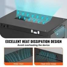 Gabinete para servidores de red VEVOR 6U de montaje en pared, 15,5'' de profundidad, gabinete para rack de servidores, capacidad de carga máxima de 200 lb para montaje en suelo, con paneles laterales con puerta de vidrio con cerradura, para equipos de TI, dispositivos audiovisuales