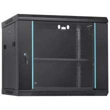 VEVOR 9U Wall Mount Network Server Cabinet, 15.5'' Deep, Server Rack Cabinet Enclosure, 200 lbs Max. Ground-mounted Load Capacity, with Locking Glass Door Side Panels, for IT Equipment, A/V Devices