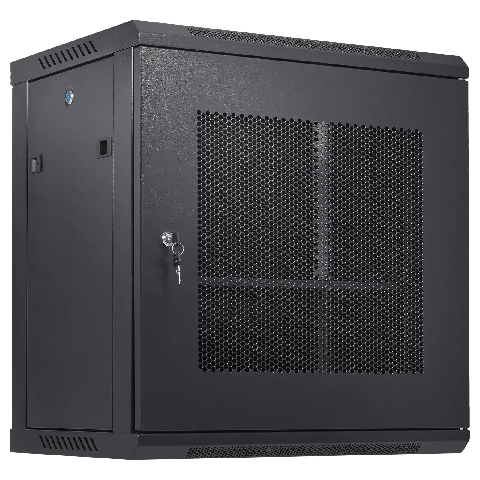 VEVOR 12U Wall Mount Network Server Cabinet, 39.4cm/15.5" Deep, Server Rack Cabinet Enclosure, 90kg/200 lbs Max. Ground-mounted Load Capacity, with Locking Door Side Panels, for IT Equipment, A/V Devices