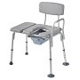 Silla con inodoro VEVOR, capacidad de peso de 227 kg, inodoro portátil 4 en 1 y asiento elevado con asiento y respaldo acolchados, cubo desmontable de 5 l, altura ajustable. Orinal para adultos mayores.