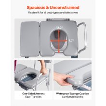 4-in-1 Bedside Commode Chair Raised Toilet Seat 500 lbs Adjustable Height