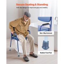 VEVOR Bedside Commode Chair 3-in-1 Raised Toilet Seat 181 kg Adjustable Height