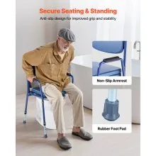 VEVOR Bedside Commode Chair 3-in-1 Raised Toilet Seat 181 kg Adjustable Height