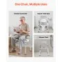 VEVOR Bedside Commode Chair, 227 kg Capacity, 4-in-1 Portable Toilet and Raised Toilet Seat with Padded Seat & Backrest, Detachable 5L Bucket, Adjustable Height & Width Adult Potty Chair for Seniors