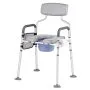 VEVOR Bedside Commode Chair, 227 kg Capacity, 4-in-1 Portable Toilet and Raised Toilet Seat with Padded Seat & Backrest, Detachable 5L Bucket, Adjustable Height & Width Adult Potty Chair for Seniors