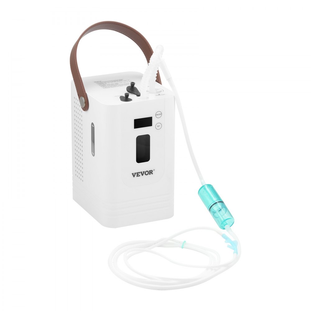 VEVOR Hydrogen Inhalation Machine, 99.99% High Purity Hydrogen Inhaler, HO-Separated 450ml/min (300 H+150 O) Three Ports Hydrogen Oxygen Inhaler, Hydrogen-Rich Water Generator for Home Travel