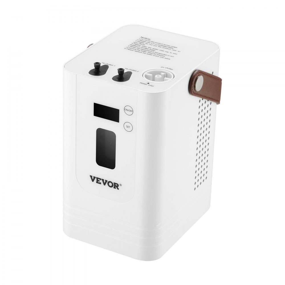 VEVOR Hydrogen Inhalation Machine, 99.99% High Purity Hydrogen Inhaler, HO-Separated 450ml/min (300 H+150 O) Three Ports Hydrogen Oxygen Inhaler, Hydrogen-Rich Water Generator for Home Travel