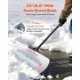 VEVOR Snow Pusher Shovel, 61 cm Wide Outdoor Snowplow Shovel with Ergonomic Grip, HDPE Plastic Blade, Winter Shovels with Segmented Handle, Portable Snow Removal Tool for Driveway Garden Camping