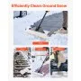 VEVOR Snow Pusher Shovel, 61 cm Wide Outdoor Snowplow Shovel with Ergonomic Grip, HDPE Plastic Blade, Winter Shovels with Segmented Handle, Portable Snow Removal Tool for Driveway Garden Camping