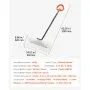 VEVOR Snow Pusher Shovel, 61 cm Wide Outdoor Snowplow Shovel with Ergonomic Grip, HDPE Plastic Blade, Winter Shovels with Segmented Handle, Portable Snow Removal Tool for Driveway Garden Camping