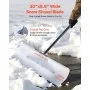 VEVOR Snow Pusher Shovel, 30 in Outdoor Snowplow Shovel with Ergonomic Grip, HDPE Plastic Blade, Winter Shovels with Segmented Handle, Metal Edged Strip, Portable Snow Removal Tool for Driveway Garden