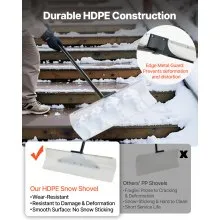Plastic Snow Pusher Shovel 30in Heavy Duty Snow Plow for Driveway Ergonomic Grip