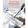 VEVOR Snow Pusher Shovel, 91.5 cm Outdoor Snowplow Shovel with Ergonomic Grip, HDPE Plastic Blade, Winter Shovels with Segmented Handle, Metal Edged Strip, Portable Snow Removal Tool for Driveway Garden