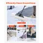 VEVOR Snow Pusher Shovel, 91.5 cm Outdoor Snowplow Shovel with Ergonomic Grip, HDPE Plastic Blade, Winter Shovels with Segmented Handle, Metal Edged Strip, Portable Snow Removal Tool for Driveway Garden