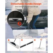Plastic Snow Pusher Shovel 36in Heavy Duty Snow Plow for Driveway Ergonomic Grip