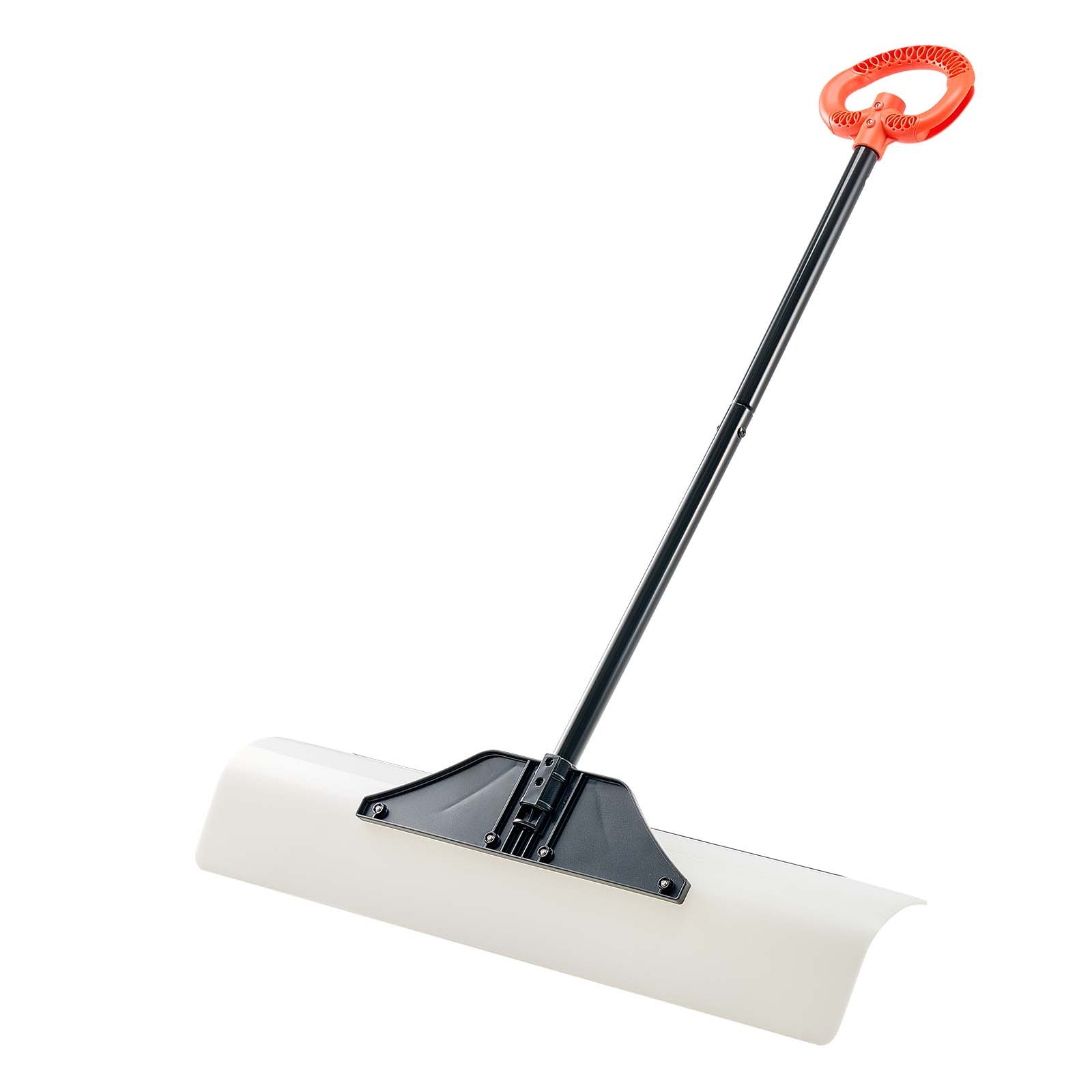 VEVOR Snow Pusher Shovel, 91.5 cm Outdoor Snowplow Shovel with Ergonomic Grip, HDPE Plastic Blade, Winter Shovels with Segmented Handle, Metal Edged Strip, Portable Snow Removal Tool for Driveway Garden