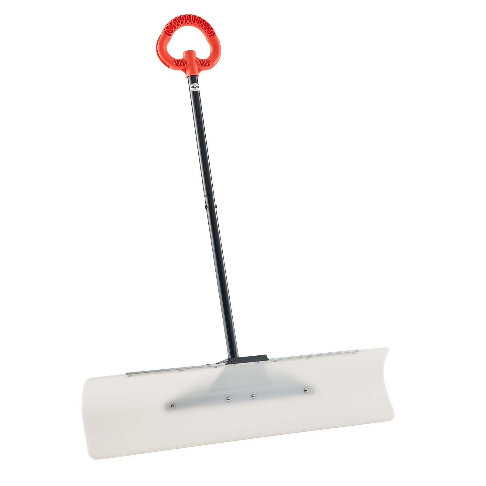 VEVOR Snow Pusher Shovel, 91.5 cm Outdoor Snowplow Shovel with Ergonomic Grip, HDPE Plastic Blade, Winter Shovels with Segmented Handle, Metal Edged Strip, Portable Snow Removal Tool for Driveway Garden