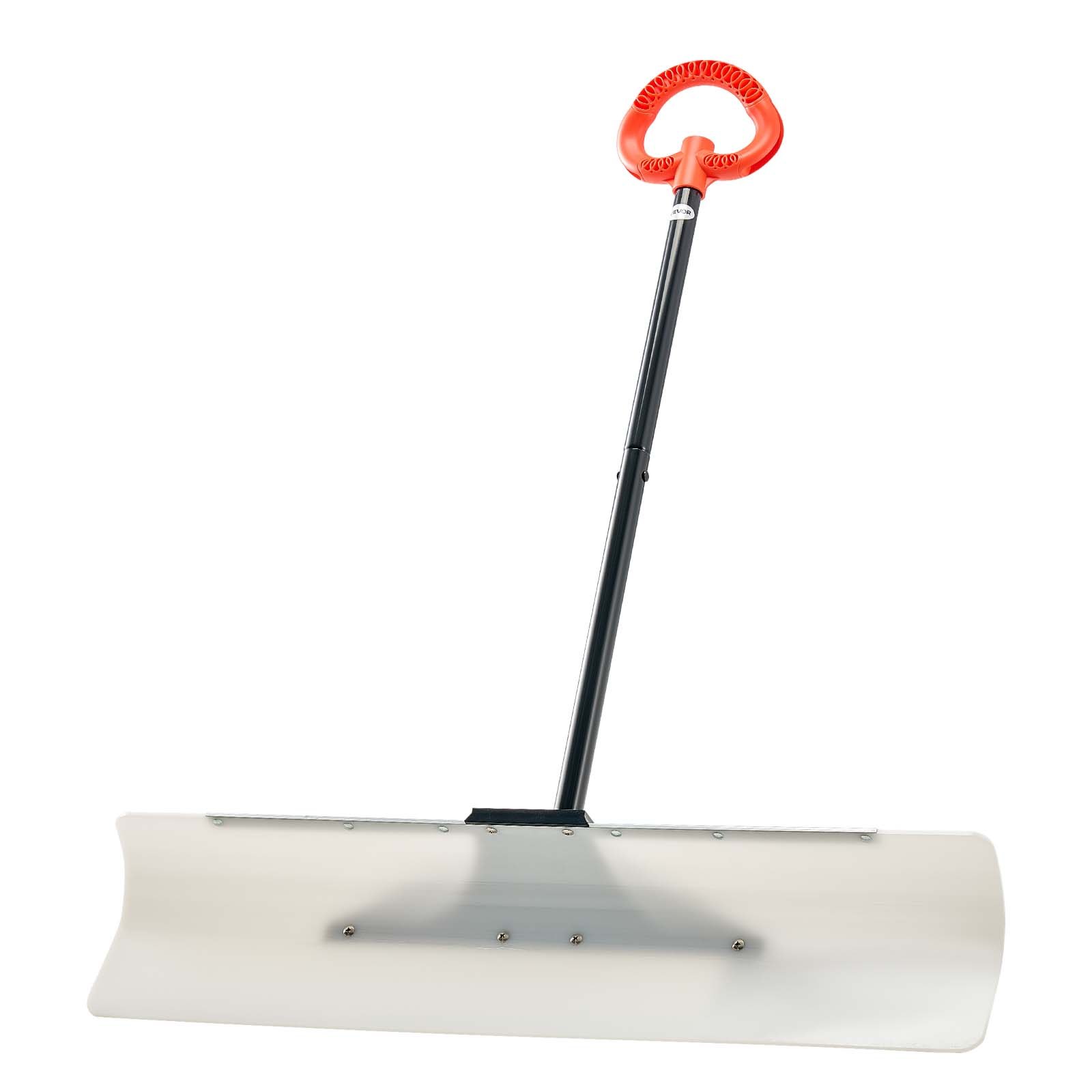 VEVOR Snow Pusher Shovel, 91.5 cm Outdoor Snowplow Shovel with Ergonomic Grip, HDPE Plastic Blade, Winter Shovels with Segmented Handle, Metal Edged Strip, Portable Snow Removal Tool for Driveway Garden