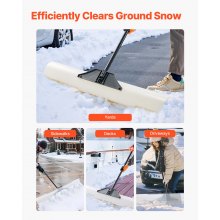 Plastic Snow Pusher Shovel 48in Heavy Duty Snow Plow for Driveway Ergonomic Grip