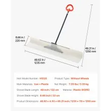 Plastic Snow Pusher Shovel 48in Heavy Duty Snow Plow for Driveway Ergonomic Grip