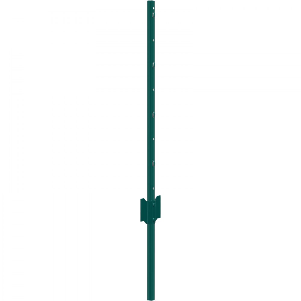 VEVOR 3 Feet Fence Post, 10 Pack U-Channel Heavy Duty Metal Fence Posts, Sturdy Steel Fence Stakes for Garden Yard, Lawn, Farms and Outdoor Wire Fencing, Green