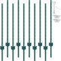 VEVOR 4 Feet Fence Post 10 Pack T-Post Heavy Duty Metal Fence Posts Green