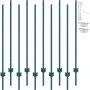VEVOR 5 Feet Fence Post, 10 Pack U-Channel Heavy Duty Metal Fence Posts, Sturdy Steel Fence Stakes for Garden Yard, Lawn, Farms and Outdoor Wire Fencing, Green