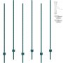 VEVOR 6 Feet Fence Post, 6 Pack U-Channel Heavy Duty Metal Fence Posts, Sturdy Steel Fence Stakes for Garden Yard, Lawn, Farms and Outdoor Wire Fencing, Green
