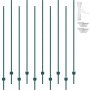 VEVOR 7 Feet Fence Post 10 Pack T-Post Heavy Duty Metal Fence Posts Green