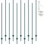 VEVOR 7 Feet Fence Post, 10 Pack U-Channel Heavy Duty Metal Fence Posts, Sturdy Steel Fence Stakes for Garden Yard, Lawn, Farms and Outdoor Wire Fencing, Green