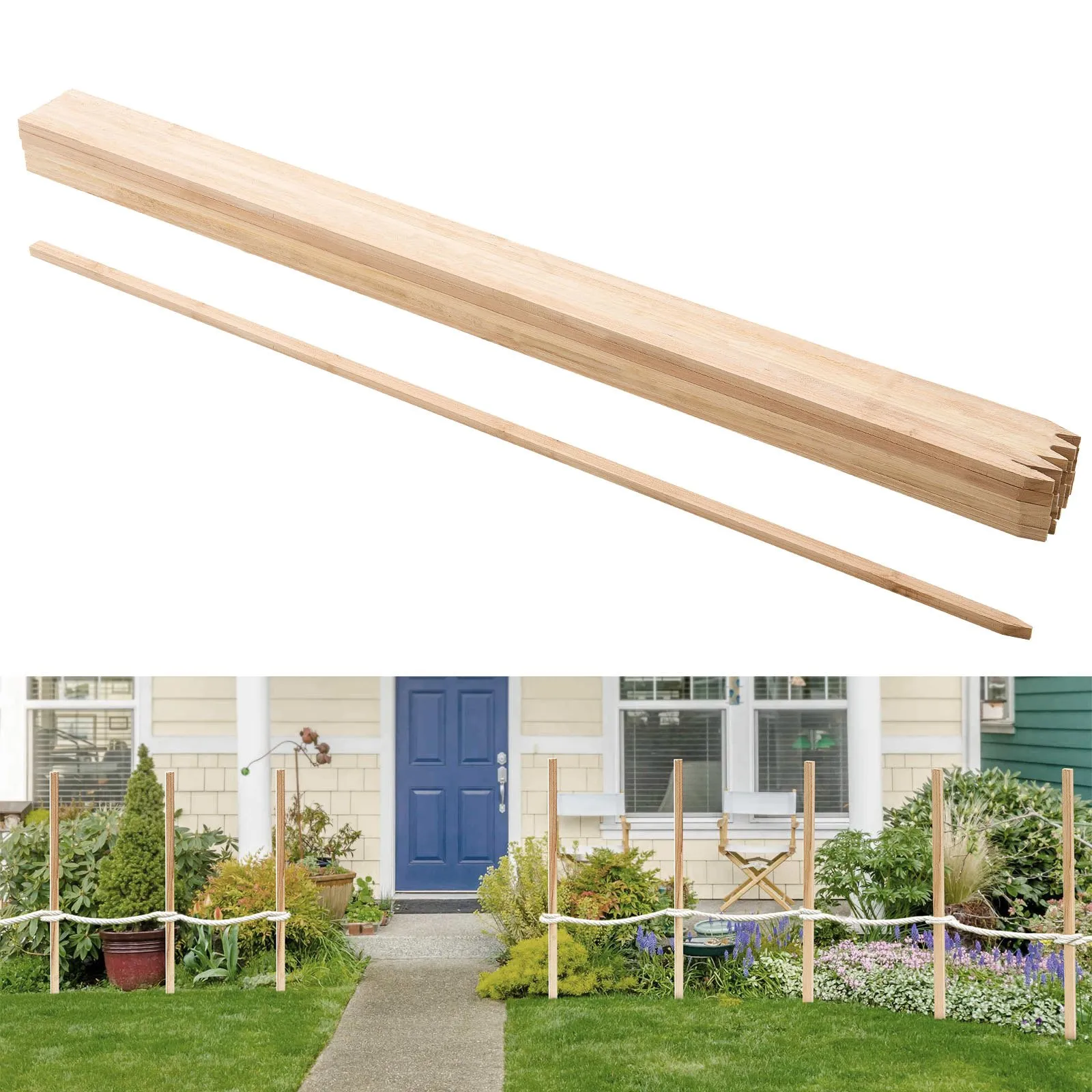 Point Stake Files VEVOR Wooden Garden Stakes, 25 Pcs 48x0.5x0.69 in Survey Grading Stakes ...