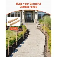VEVOR Wooden Garden Stakes, 50 Pcs 36x0.75x0.75 in Survey Grading Stakes, Garden Ground Stake with Sharp Point, Fir Wood Plant Support Stake, Sign Posts for Silt Fence Backyard Boundaries Baselines