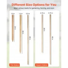 VEVOR Wooden Garden Stakes, 50 Pcs 36x0.75x0.75 in Survey Grading Stakes, Garden Ground Stake with Sharp Point, Fir Wood Plant Support Stake, Sign Posts for Silt Fence Backyard Boundaries Baselines