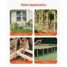 VEVOR Wooden Garden Stakes, 50 Pcs 36x0.75x0.75 in Survey Grading Stakes, Garden Ground Stake with Sharp Point, Fir Wood Plant Support Stake, Sign Posts for Silt Fence Backyard Boundaries Baselines