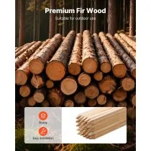 VEVOR Wooden Garden Stakes, 25 Pcs 48x0.75x0.75 in Survey Grading Stakes, Garden Ground Stake with Sharp Point, Fir Wood Plant Support Stake, Sign Posts for Silt Fence Backyard Boundaries Baselines