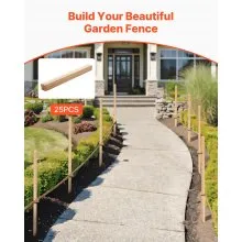 VEVOR Wooden Garden Stakes, 25 Pcs 48x0.75x0.75 in Survey Grading Stakes, Garden Ground Stake with Sharp Point, Fir Wood Plant Support Stake, Sign Posts for Silt Fence Backyard Boundaries Baselines