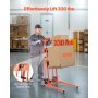 Material Lift Winch Stacker 330 lbs Capacity Pallet Truck Dolly 42.9 in Max Lift