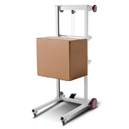 Material Lift Winch Stacker 551 lbs Capacity Pallet Truck Dolly 70 in Max Lift
