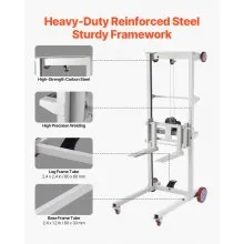 Material Lift Winch Stacker 551 lbs Capacity Pallet Truck Dolly 70 in Max Lift