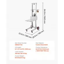 Apilador con cabrestante VEVOR, transpaleta con capacidad de 400 lb, altura máxima de elevación de 51.1 in, apilador manual con cabrestante, transpaleta manual multifuncional con ruedas y placa ajustable