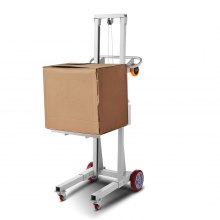Apilador con cabrestante VEVOR, transpaleta con capacidad de 400 lb, altura máxima de elevación de 51.1 in, apilador manual con cabrestante, transpaleta manual multifuncional con ruedas y placa ajustable