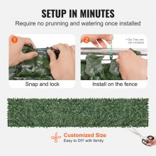 VEVOR Ivy Privacy Fence, 1 x 5m Artificial Green Wall Screen, Greenery Ivy Fence with Mesh Cloth Backing and Strengthened Joint, Faux Hedges Vine Leaf Decoration for Outdoor Garden, Yard, Balcony